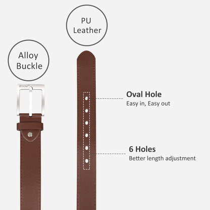Baojulong 6pcs Men's Gift Set with Box Brown Leather Belt Wallet Watch Glasses Keychain Ballpoint Pen Gifts for Men, Valentines Day Gifts for Him