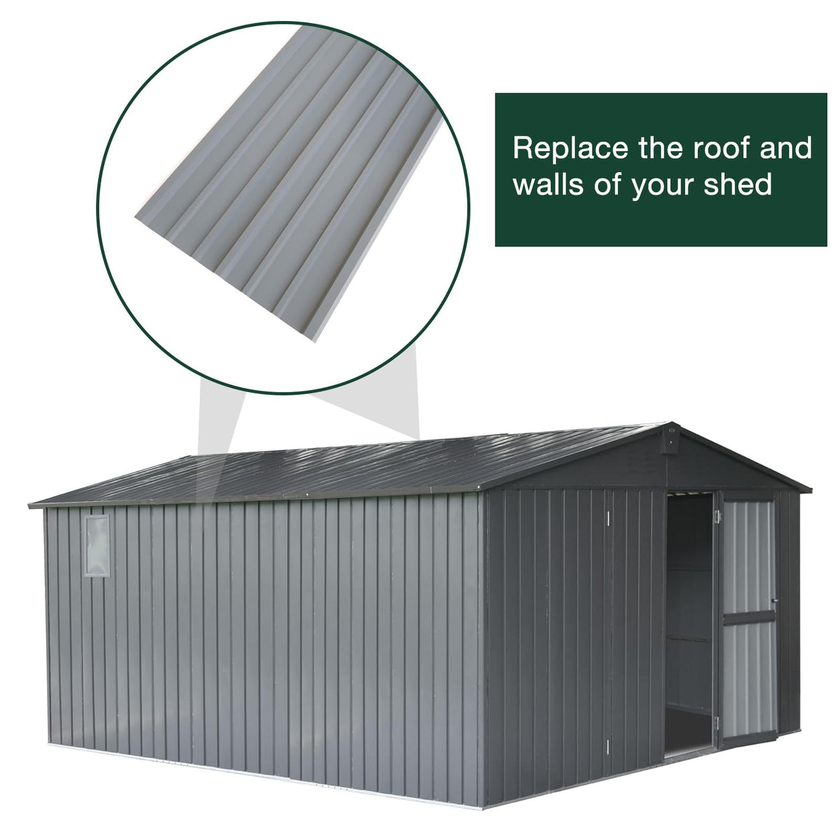 NeatiEase 20 Pcs Metal Roofing Panels, 6.1 Feet Corrugated Galvanized Roofing Panels Metal Siding Panels with Steel Screws for Pergola, Gazebo, Shed, Outdoor Storage, Chicken Coop, Patio,Garages