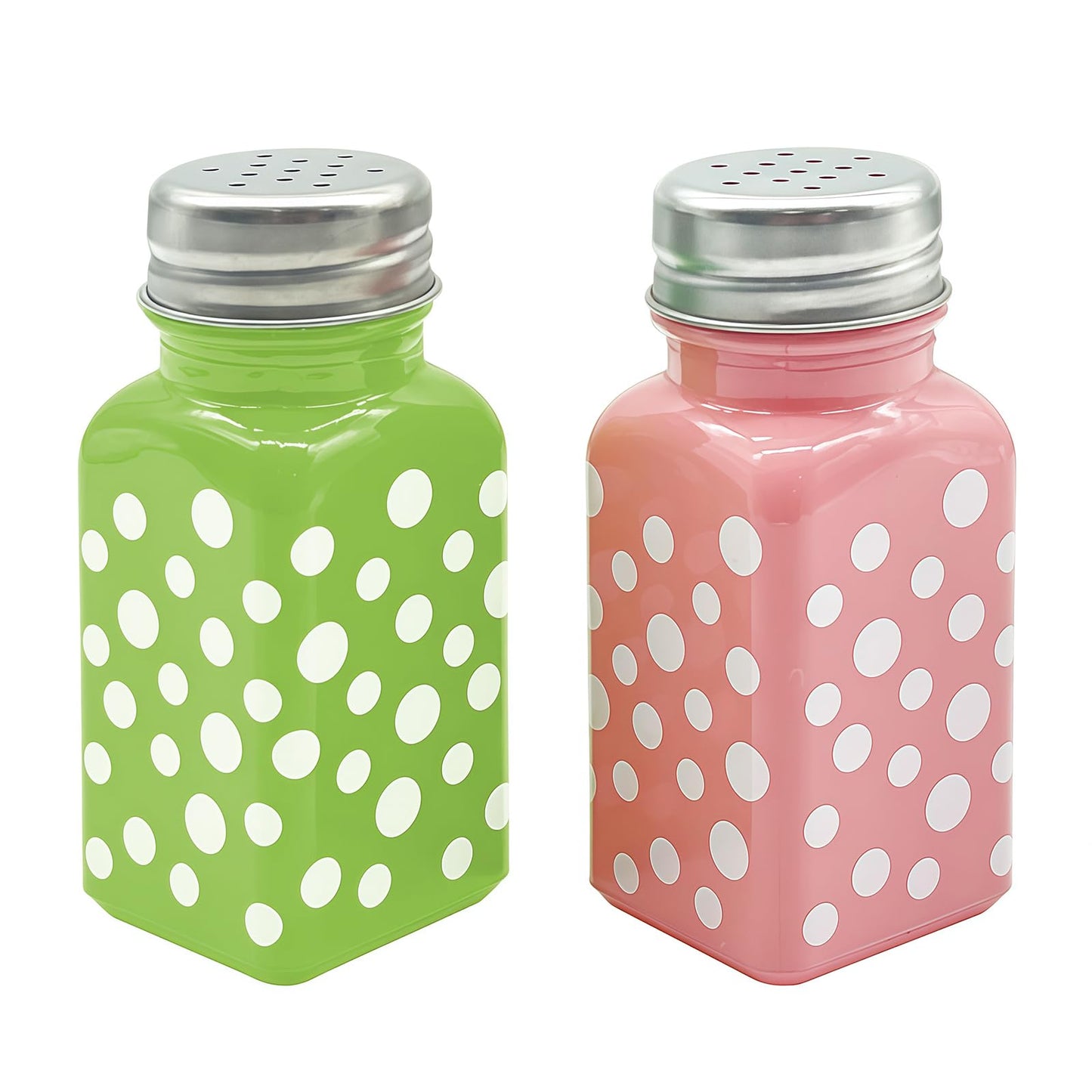 2 Pieces Easter Salt Pepper Shakers Polka Dot Egg Pink and Green Ceramic Salt and Pepper Shaker Set for Stove Top Easter Home Kitchen Decor(Pink and green egg)