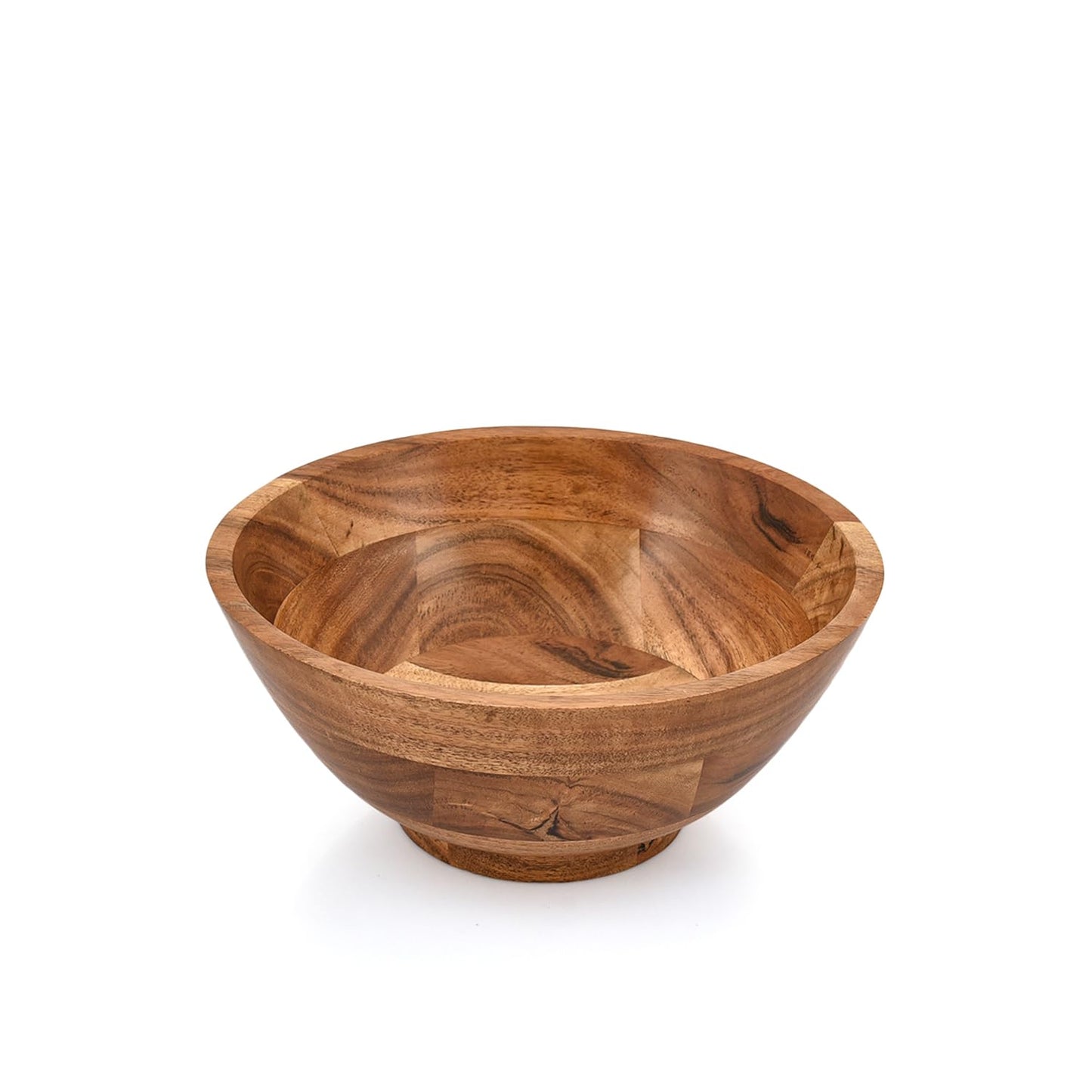Mahasu Acacia Wood Round Shaped Serving Bowl For Fruit,Dessert Platter Centerpiece Dining Living Room Home Kitchen Décor (9" x 9" x 4")