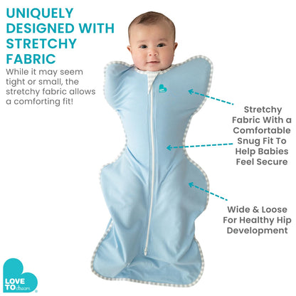 Love To Dream Swaddle Up, Small 3.5-6 kg, White Dreamer, Snug Fit Supports Good Sleep, 2.5 Tog Suitable for Cooler (16-20°C) Temperature, Machine Washable & Double Zip for Easy Nappy Change