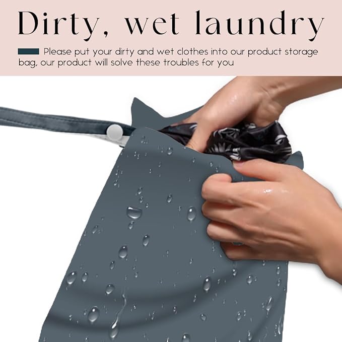 Waterproof Wet Bag for Swimsuit, Travel Beach Wet Dry Bag, Hidden Zipper