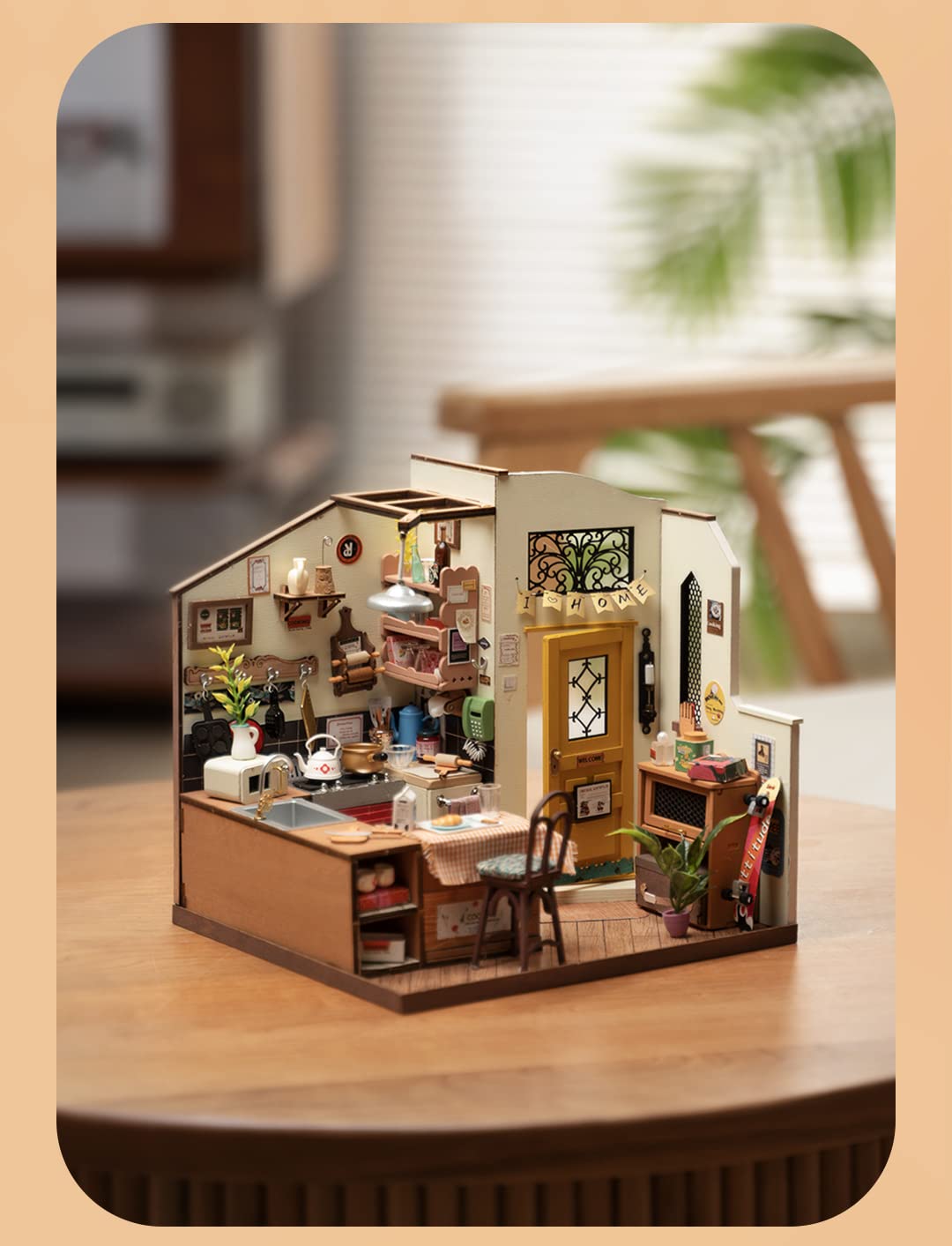 Rowood 3D Wooden Puzzle for Adults, DIY Miniature Dollhouse Kits, Homey Kitchen Bundle Ferris Wheel, Birthday