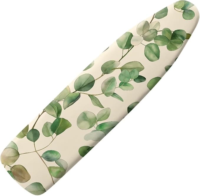 Green Leaves Easy Installation 15x54 Ironing Board Cover and Pad and Elastic