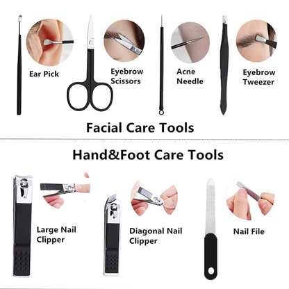 Manicure Set Nail Clipper Set Men Women Nail Clippers Toenail Fingernail Cutters Personal Care Tools Manicure Pedicure Tools with Travel Case Grooming Kit Present for Men Women Family Friends