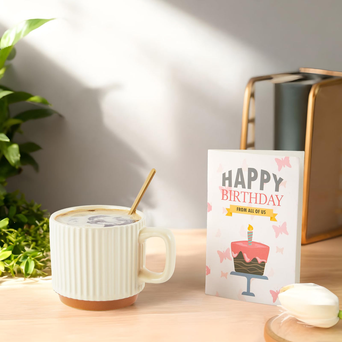 Mug Gift Birthday Gifts Set for Women, Spa Baskets Gift Box Unique Happy Birthday Gifts Ideas for Women Mom Her Friend Sister Wife Daughter Girlfriend Coworker, Ceramic Mug 12 OZ (Off-white)