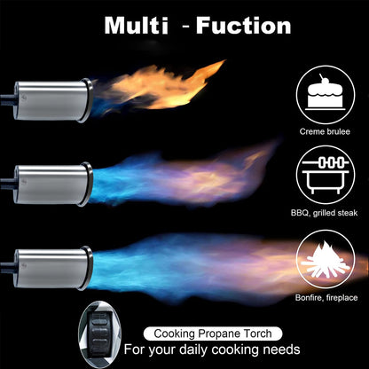 Powerful Cooking Propane Torch Lighter - Culinary Kitchen Torch, Sous Vide, Charcoal Lighters Campfire Starter, Flame Thrower Fire Grill Gun for Searing Steak, Creme Brulee, BBQ(Tank Not Included)