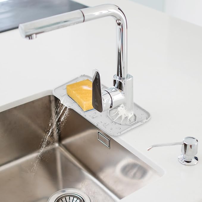 Sink Faucet Splash Guard Mat Silicone Soap Dish Pad Small Faucet Handle Drip
