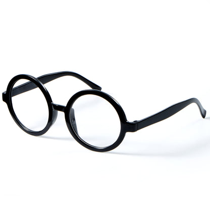 Spooktacular Creations Wizard Glasses, Halloween Black Round Glasses, Black Circle Eyeglasses for Kids & Adults Halloween Accessories Costume