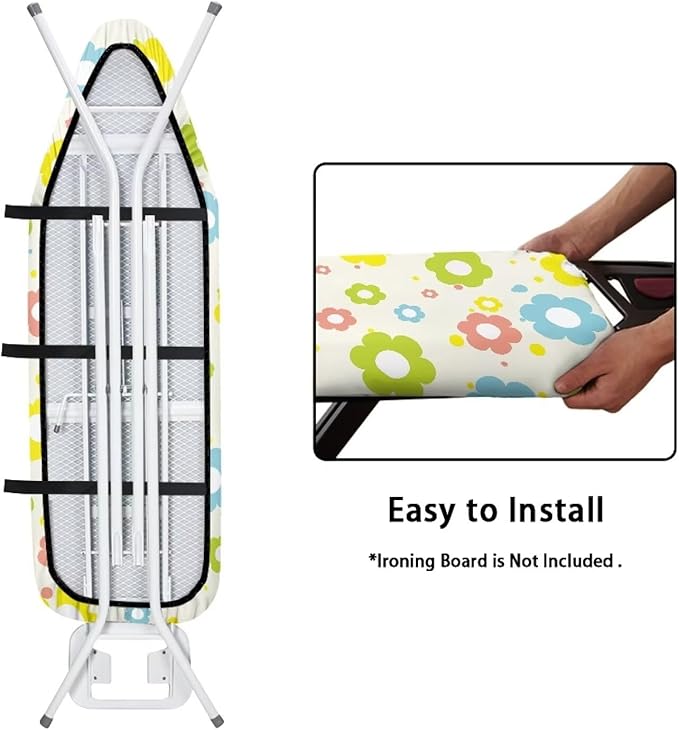 Colorful Hippie Flowers Ironing Board Cover and Pad Soft Fabric Cover