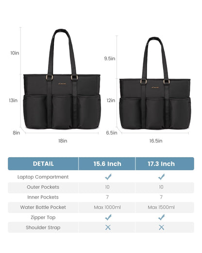 LOVEVOOK Laptop Tote Bag for Women Work, Teacher Tote Bag Nurse Bag With Large Cup Holder, Utility Professional Computer Bag For Work/Travel/College/Daily, Large Purse Handbag With Multi Pockets