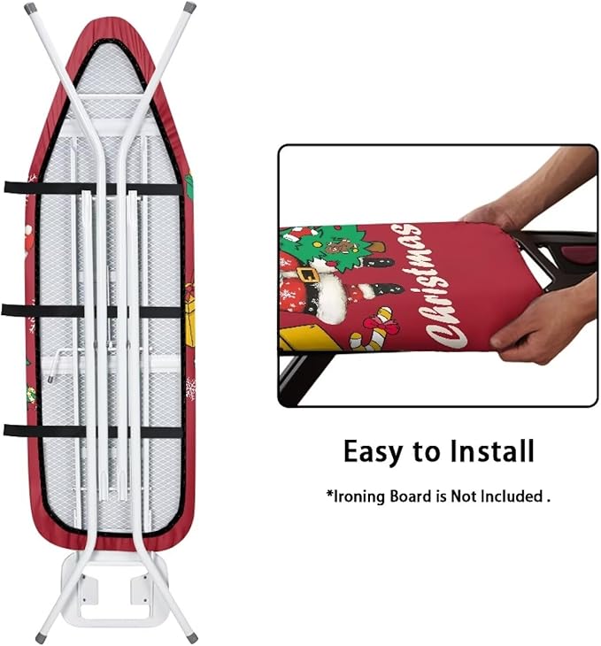 ZDCUSTOM Santa Claus Ironing Board Cover Standard Size 52"x13" Ironing Board