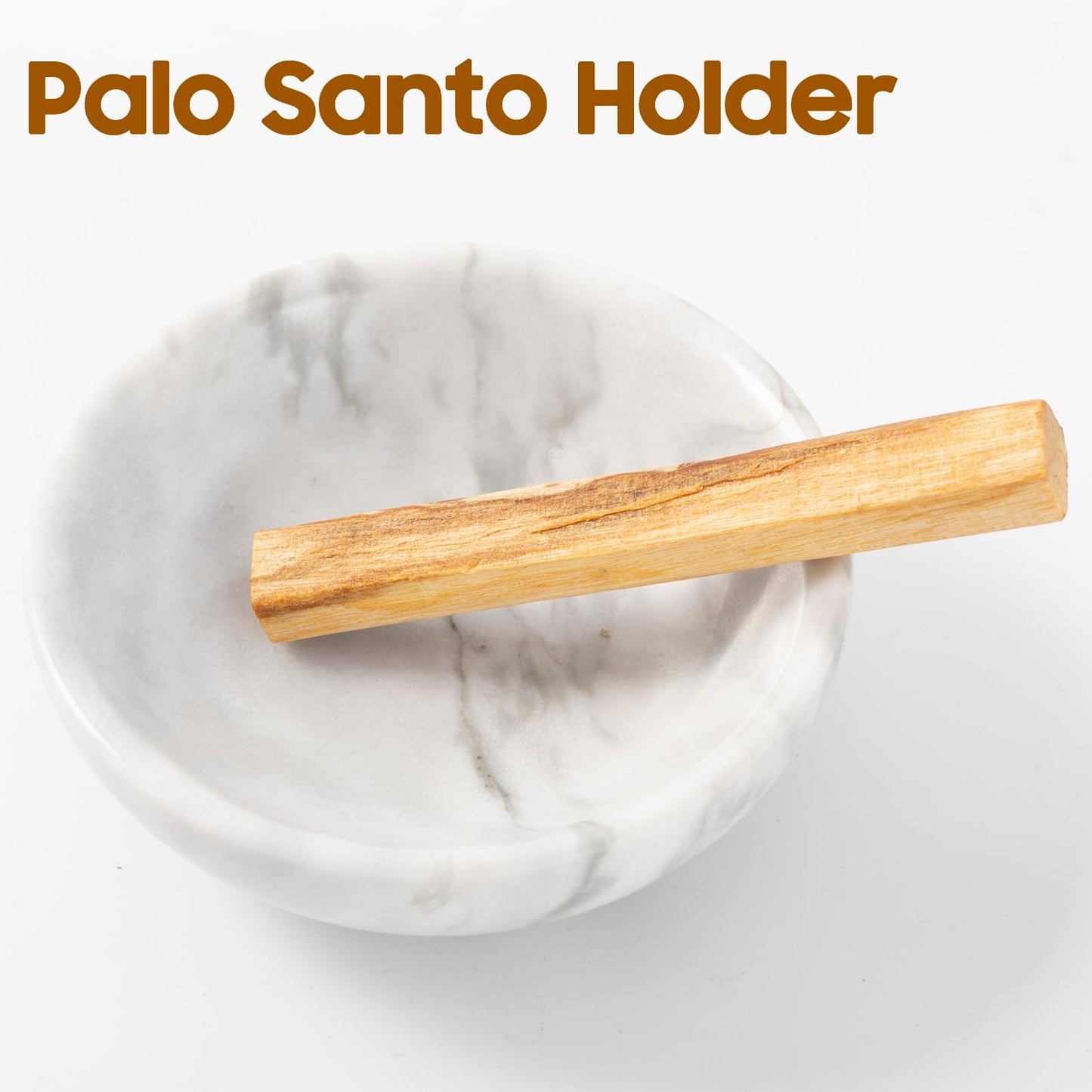 Fasolahome 4 in 1 Incense Burner, Marble Palo Santo Holder, Smudge Bowl for White Sage, Sage Holder Incense Cone Holder 4.7 inches Ash Catcher Tray for Meditation