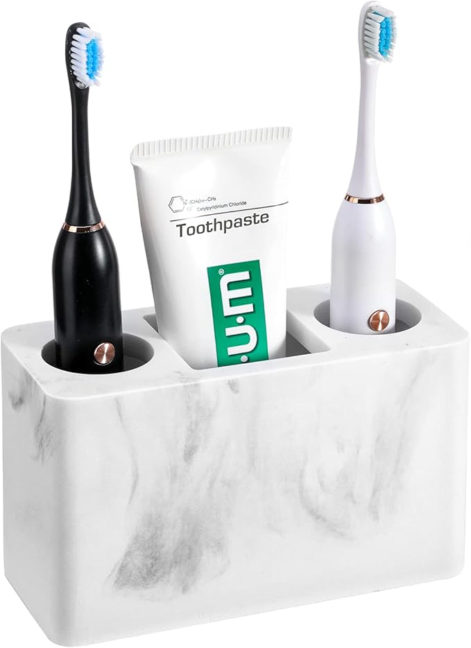 Luxspire Toothbrush Holder, 3 Slots Electric Toothbrush and Toothpaste Holder