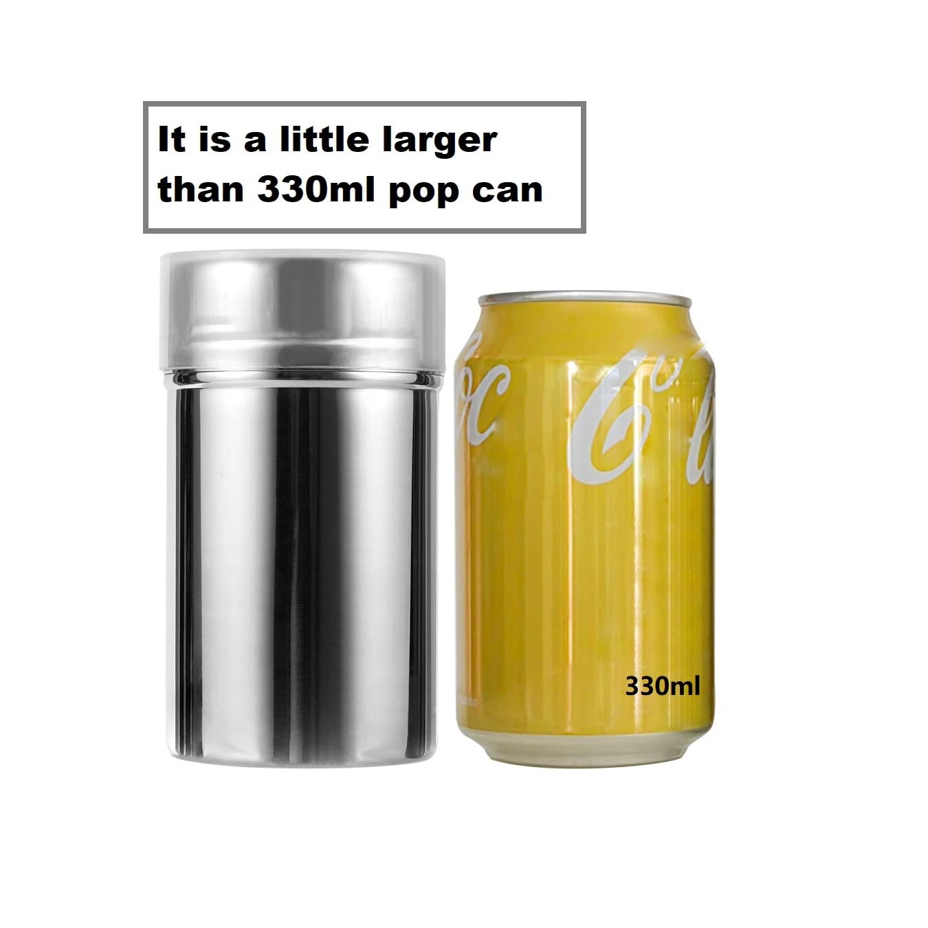 Dredge Shaker Spice Shaker Grated Cheese Shaker Stainless Steel Seasoning Shaker with Large Holes & Lid (size -1)