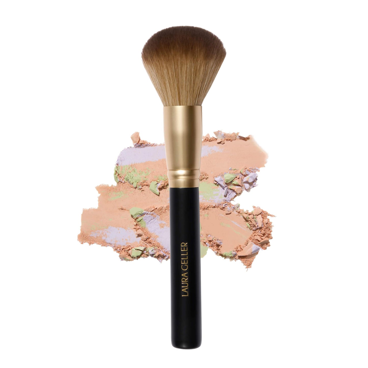 LAURA GELLER NEW YORK Retractable Black Kabuki Brush for Liquid, Cream and Powder Face Makeup With Aluminum Handle