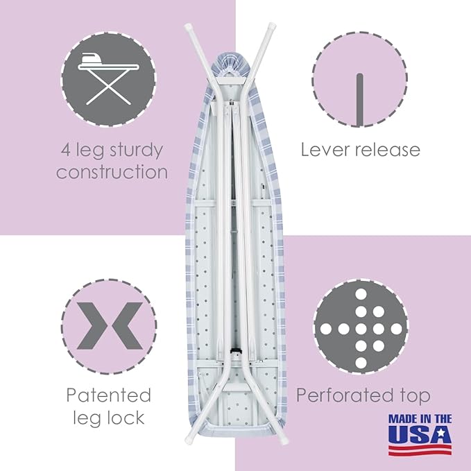 Full Size Ironing Board Made in USA – Blue Stripe by Seymour Home Products 4