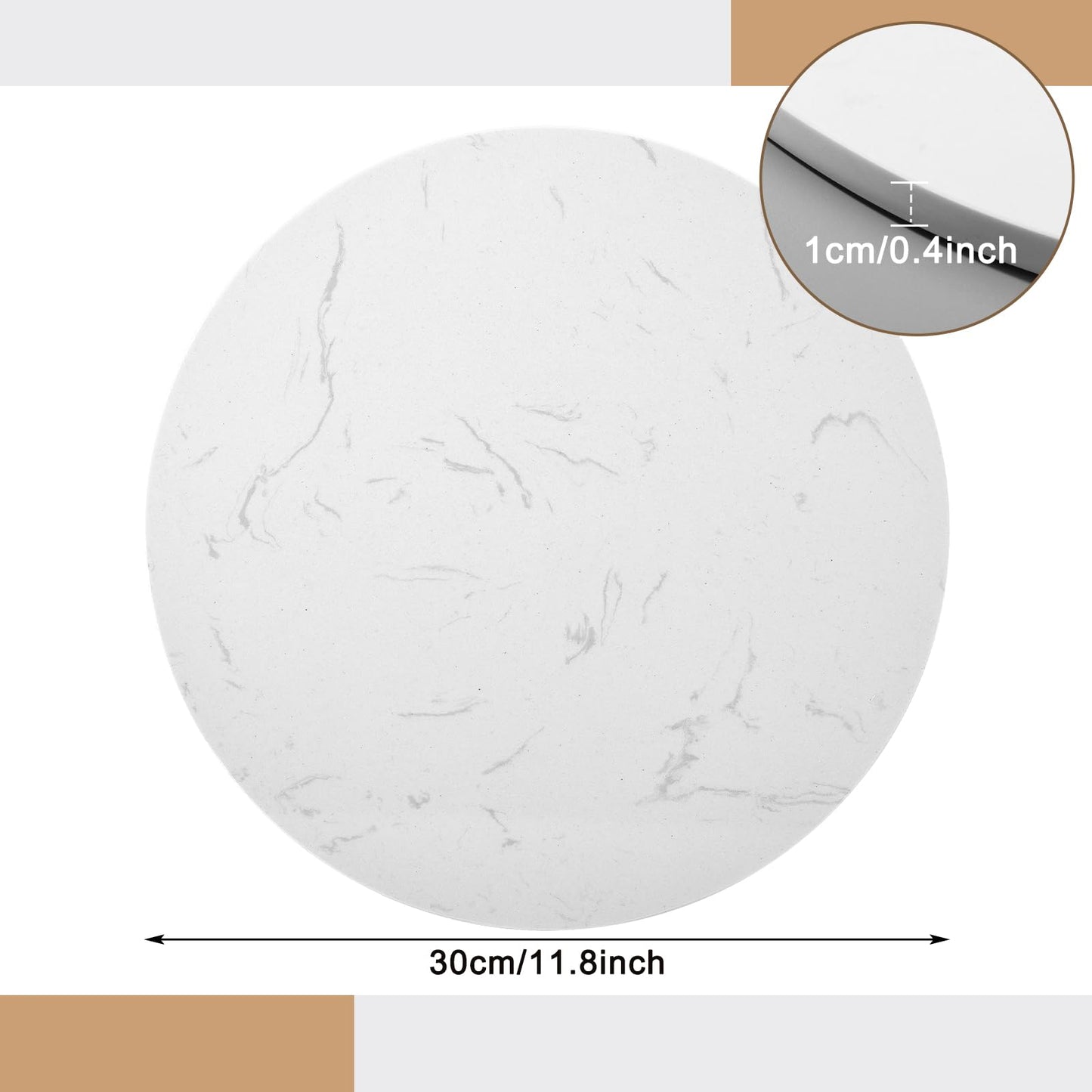 Reallnaive Round Marble Cheese Board 11.8 Inch Charcuterie Cutting Tray Marble Serving Decorative for Decoration Charcuterie Kitchen