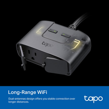 Tapo Outdoor Smart Dimmer Plug for Outdoor Lights, Matter, App Control, IP65 Weather Resistant, Works with Siri, Alexa, Google, ETL Certified, Energy Monitoring,150WLED/CFL, 2.4GHZ WiFi Only, P430M