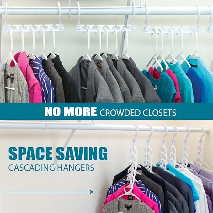 Wonder Hanger Max 10-Pack Space Saving Hangers, Reinforced Hooks Swivels 360°