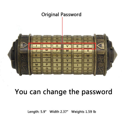 yofit Da Vinci Code Mini Cryptex Lock Puzzle Box - Valentine's Day Gift with Hidden Compartments for Notes, Jewelry, Rings & Money, Romantic Anniversary Birthday Gifts for Her, Girlfriend, Women & Men