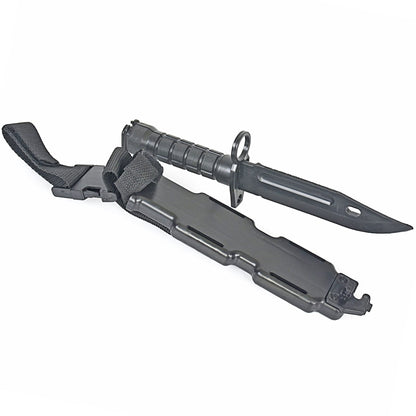 Rubber Knife Training Airsoft with Sheath Dummy Plastic Dagger Flexible Soft Fixed Blade for Prop Halloween Martial Arts Pretend Play Cosplay Costume 11.75 inch