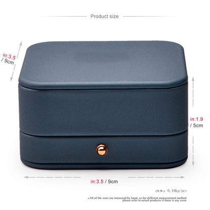 Oirlv Premium Leather Bracelet Bangle Box Steel-blue Jewelry Gift Case Velvet Interior Bracelet Storage Holder