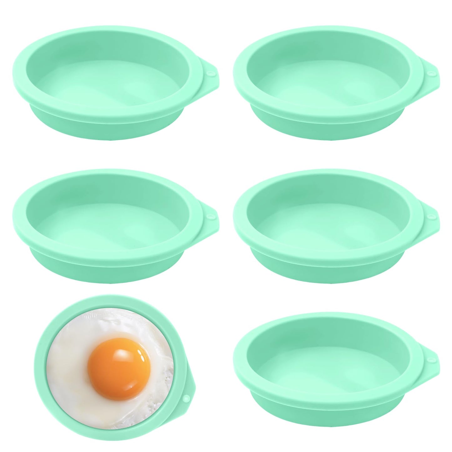 4 Pcs Air Fryer Egg Molds, Silicone Non-Stick Muffin & Toast Maker, Reusable Baking Cups Lids for Quick Cooking, Easy to Clean Air Fryer Accessories