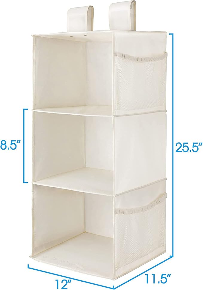 MAX Houser 3-Shelf Hanging Closet Organizers, Collapsible Closet Hanging Shelves