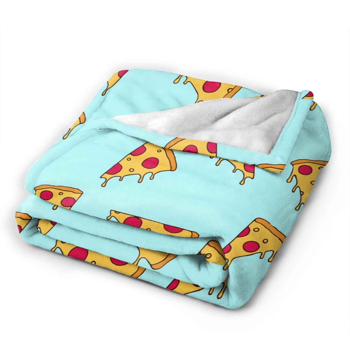 Cute Pizza Slice Throw Blanket Super Soft Warm Bed Blankets for Couch Bedroom Sofa Office Car, All Season Cozy Flannel Plush Blanket Gifts for Girls Boys Kids Teens 50"x40"
