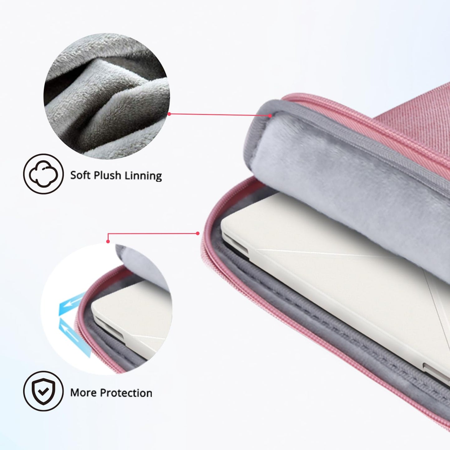 Ferkurn Laptop Case Sleeve 14 Inch Compatible with 14" MacBook Pro M4/M3/M2/M1, HP Pavilion 14 Chromebook 14A EliteBook X360 Probook, ASUS Vivobook,Lenovo Ideapad,Acer, Slim Computer Laptop Bag, Pink