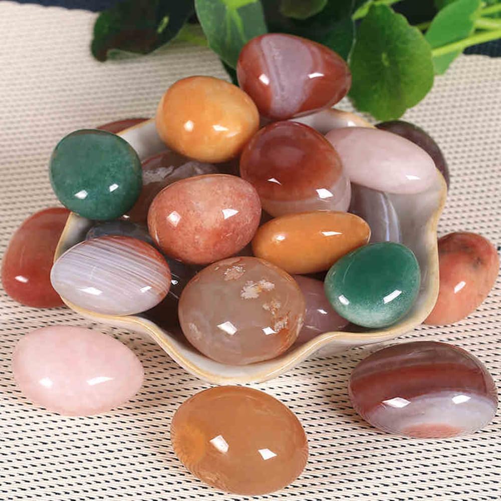 Natural Crystal and Healing Stones Set 10 Pc Agate Stones Rock Gemstones Witches Reiki Energy Balancing Meditation Divination Home Decor DIY
