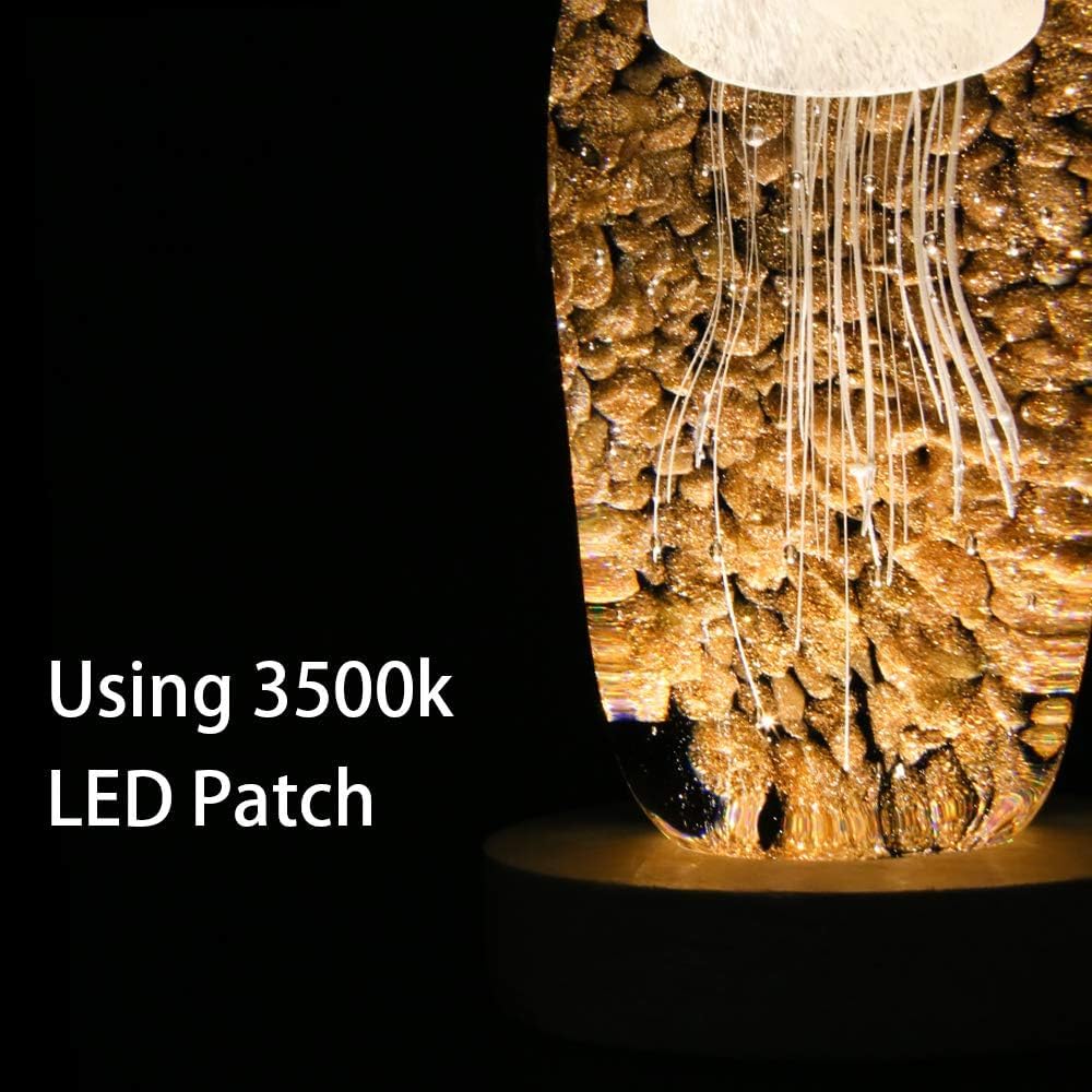 Mintso Wood Led Light Display Base for Glass Crystal Art/Paperweights,4 Inch,Bright Warm Light