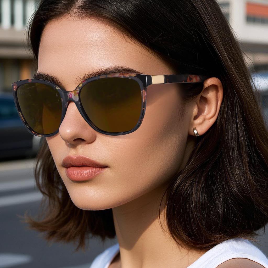 FIMILU Polarized Sunglasses for Women, Trendy Fashion Sun Glasses Square Retro Glasses UV Protection for Daily Outdoor 2pack