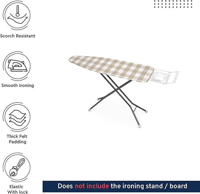 Encasa XO Ironing Board Cover and Pad 54"x15" - 4mm Felt Large Iron Board Cover