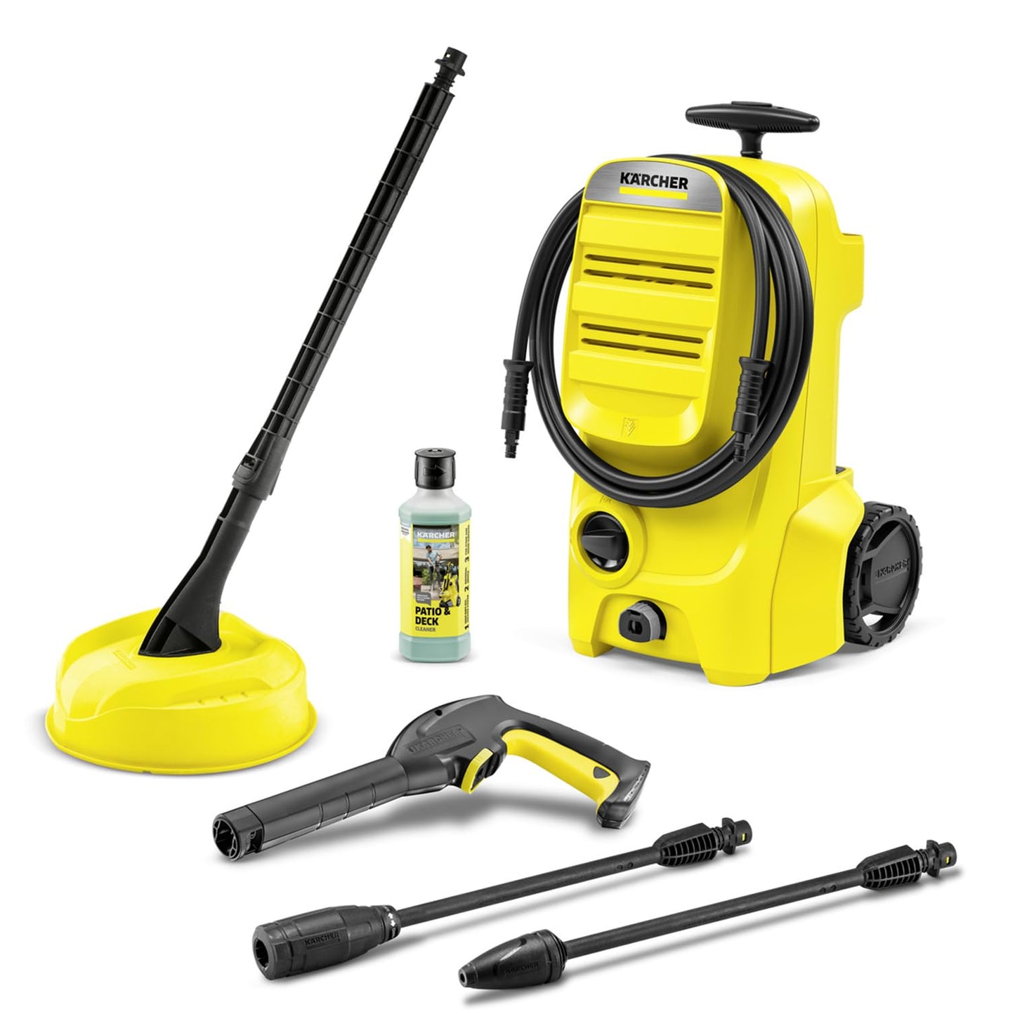 Kärcher K 3 Classic Home pressure washer, pressure: max. 120 bar, flow rate: 380 l/h, area: 25 m²/h, water filter, weight: 4.2 kg, high-pressure hose and gun, dirt blaster, spray lance, Home Kit