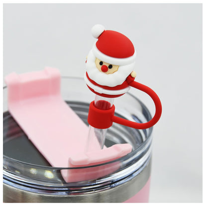 Meitesti Straw Cover Cap for Stanley Cup,Straw Topper Compatible for 30&40 Oz Tumbler with Handle,10mm 0.4in Dust-Proof Reusable Straw Tips Lids,Straw Tip Covers for Christmas Gifts, MEITESTI-09012