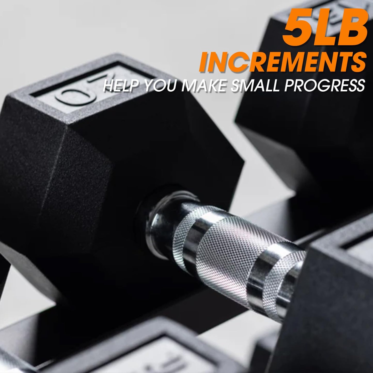 Mikolo Dumbbell Sets with Rack, Rubber Hex Dumbbells, Multiple Choices in 160/200/350/450/550LB, Hand Weights with Chrome Handle for Strength Training (550LB)