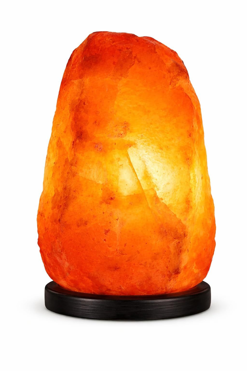Himalayan Salt Lamp with Dimmer Switch - Natural Crystal Rock Night Light for Home Decor - Hand Carved Salt Lamp with Wooden Base - Soothing Amber Glow Night Light & Gifts
