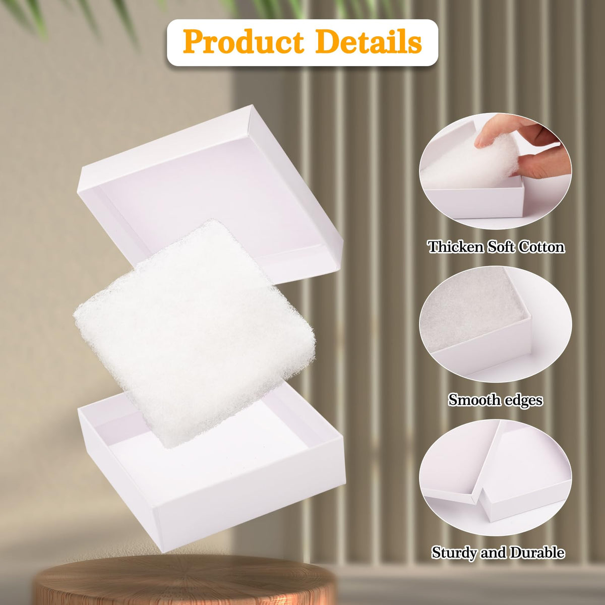 Foraineleyo Cardboard Jewelry White Gift Boxes 20 Pack3.5×3.5×1 inches, Small Cardboard Jewelry Boxes with Cotton Filled and Lids,its apply to displaying necklaces, rings, bracelets, earrings