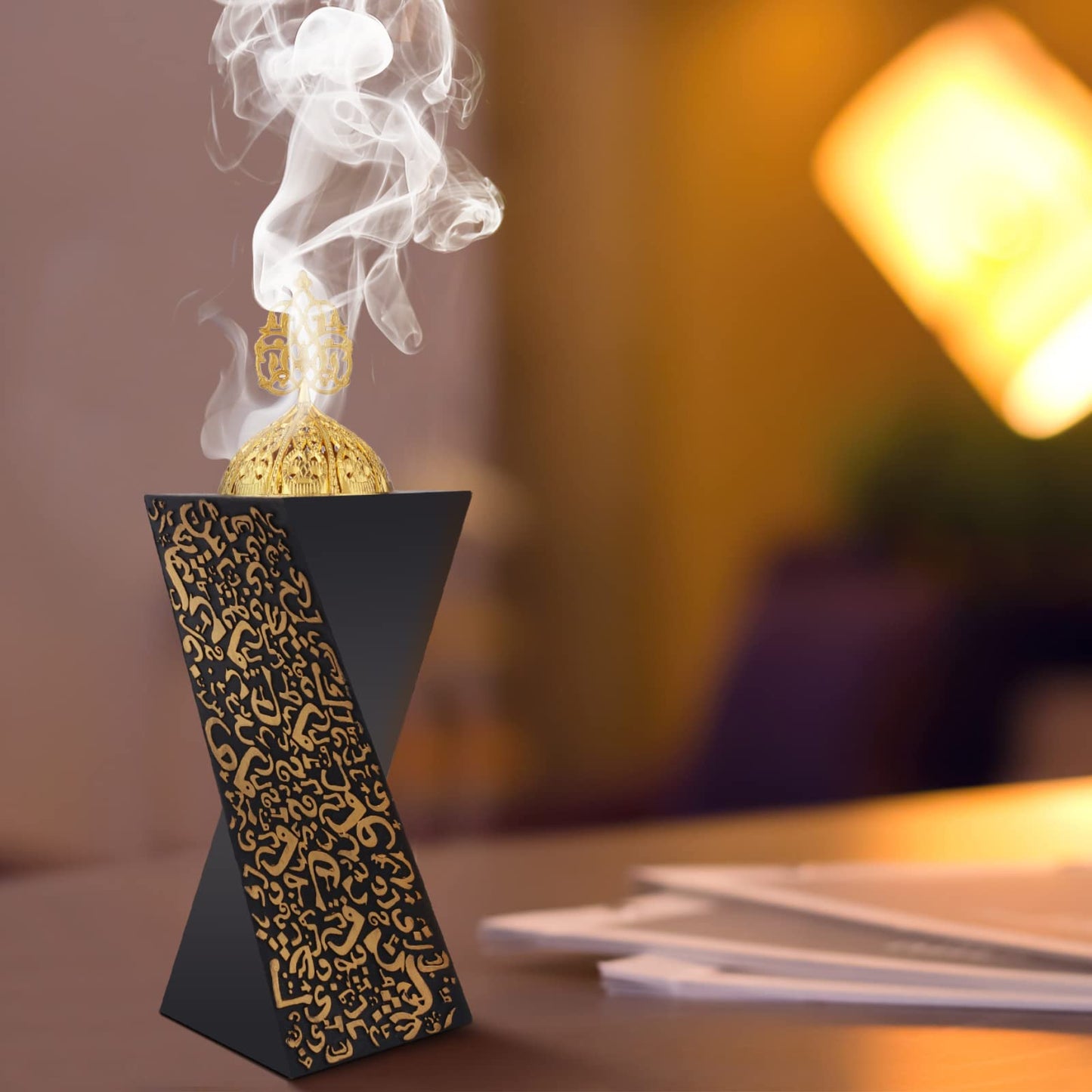 TERSCHELLING, Resin Incense Burner Bakhoor Incense Burner Charcoal Incense Burner Yoga Spa Aromatherapy Office Home Decor Black