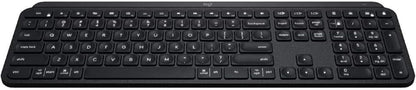 Logitech MX Keys Advanced Wireless Illuminated Keyboard, Tactile Responsive Typing, Backlighting, Bluetooth, USB-C, Apple macOS, Microsoft Windows, Linux, iOS, Android, Metal Build (Black)