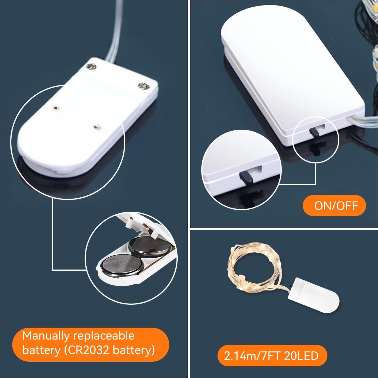 10 Pack Fairy Lights Battery Operated - 7ft 20 LED Twinkle Lights Copper Wire Mini String Lights Firefly Lights for Mason Jars DIY Crafts Christmas Wedding Party Centerpiece Table Decor, Warm White