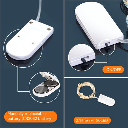 10 Pack Fairy Lights Battery Operated - 7ft 20 LED Twinkle Lights Copper Wire Mini String Lights Firefly Lights for Mason Jars DIY Crafts Christmas Wedding Party Centerpiece Table Decor, Warm White