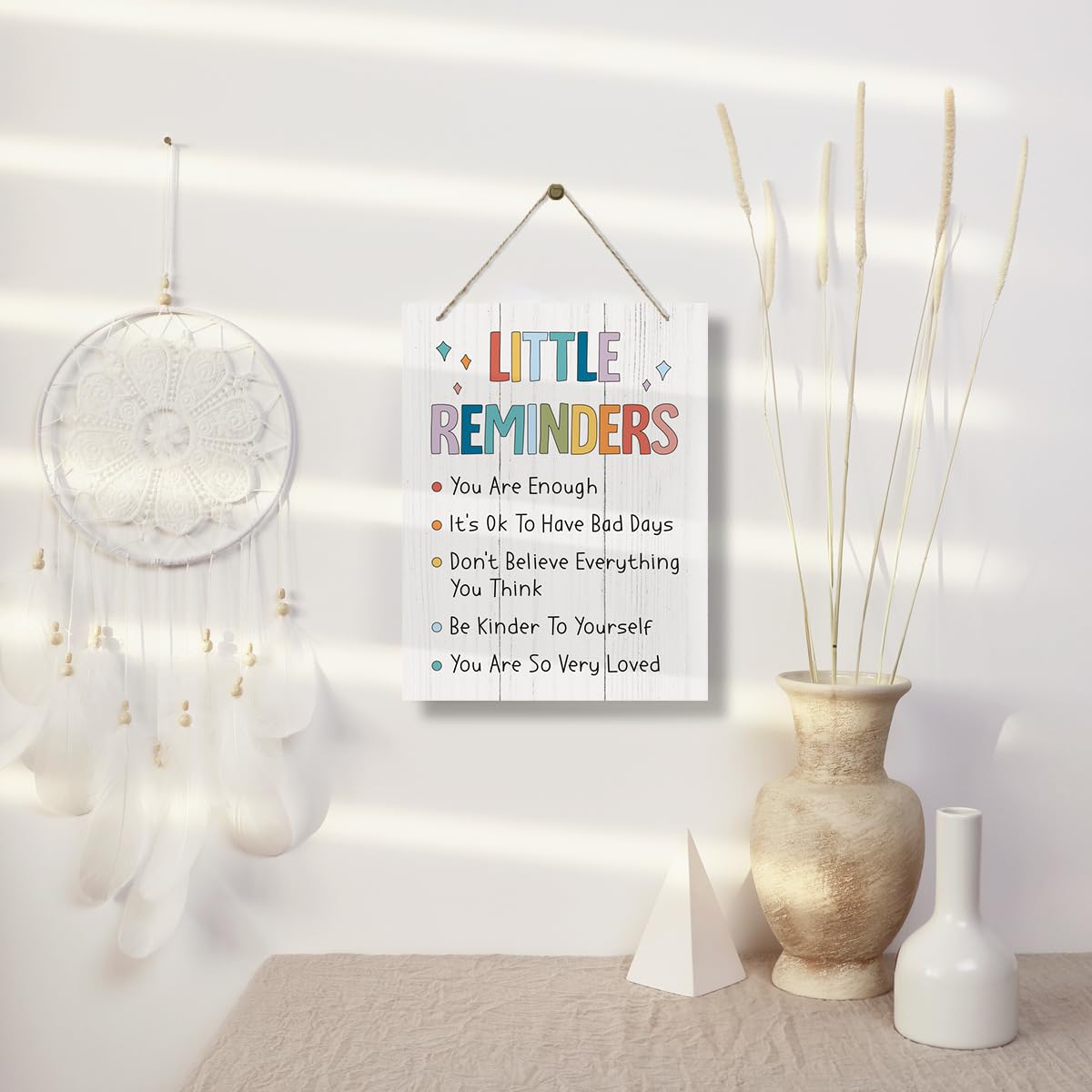 Rustic Wooden Hanging Signs, Motivational Wall Art Decoration Sign, Inspiring Positive Decoration for Home Living Room Bedroom Bathroom Classroom Gym, Inspirational Quotes Wall Decor Gifts 01