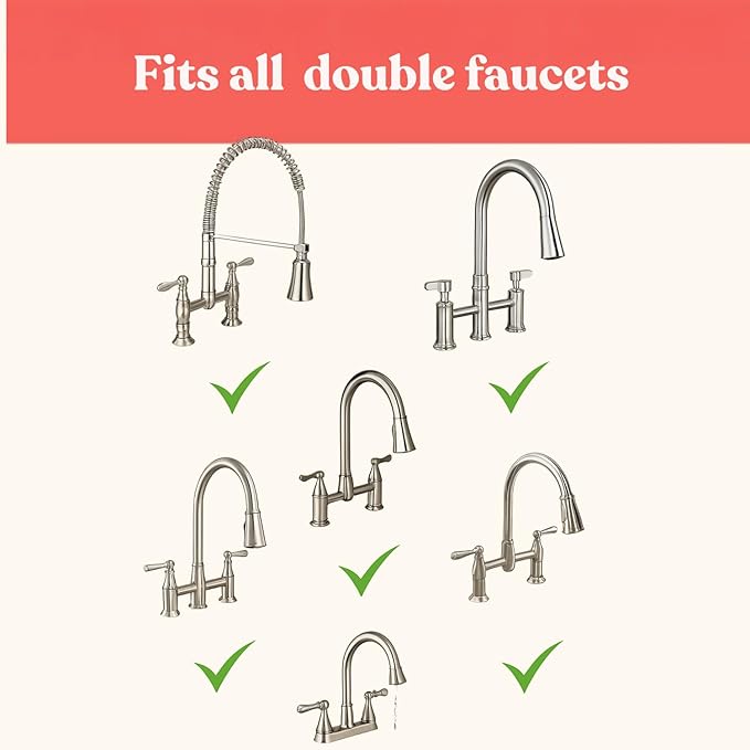 2 Hole Kitchen Sink Splash Guard Wide-Modern Faucet Mat