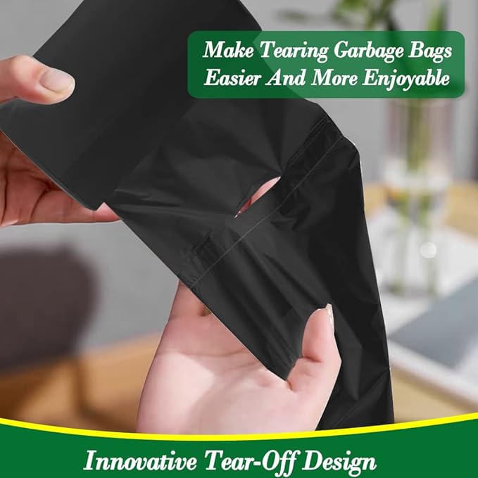 2.6 Gallon 120 pcs Small Black Trash Bags, Strong 2.5 Gallon 2.6 Gallon Garbage
