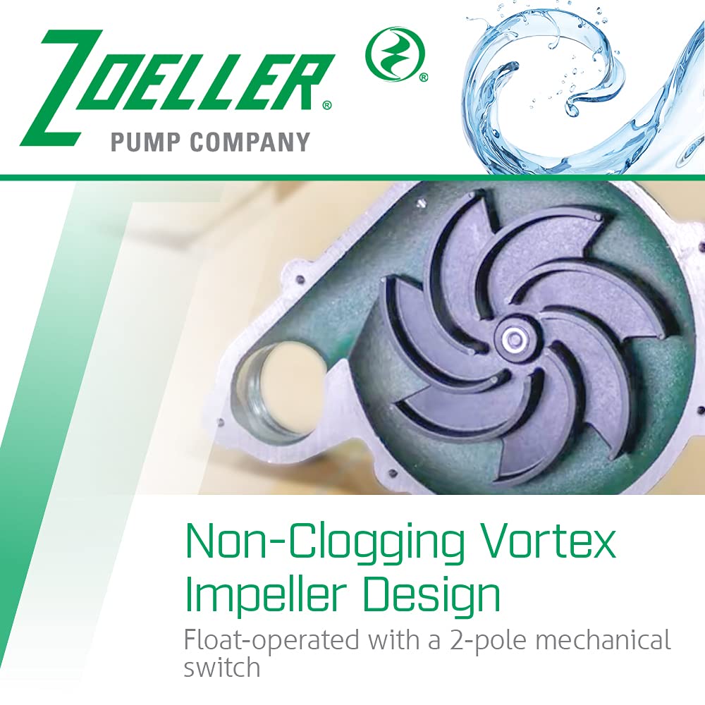 Zoeller 267-0006 M267-25 2-inch Sump Pump with 25 foot cord, 1/2 Horsepower
