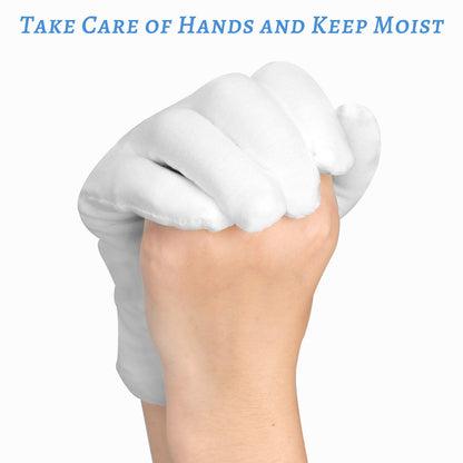 30 Pcs White Cotton Gloves for Dry Hands Moisturizing Eczema Overnight, Men and Women Stretchable Cloth White Gloves for Coin Jewelry Silver Inspection Halloween