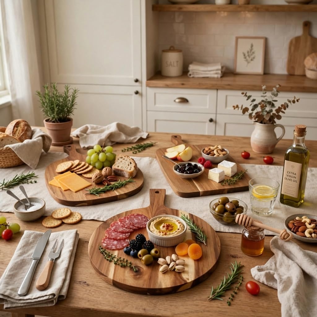 Ama Poem 3 Pack Acacia Wood Cutting Boards with Handle